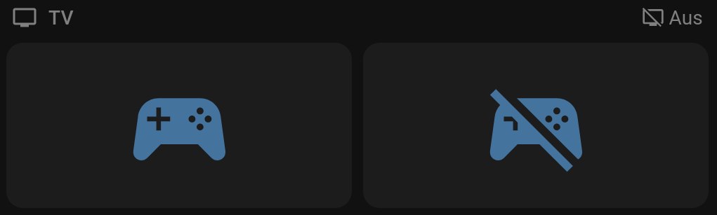 Home Assistant Dashboard with Couch Gaming buttons